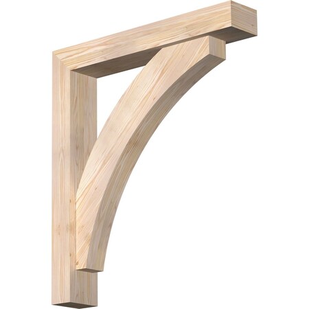 Ekena Millwork Thorton Block Smooth Bracket w/ Offset Brace, Douglas Fir, 5 1/2"W x 32"D x 36"H BKT0604X32X36THR05SDF